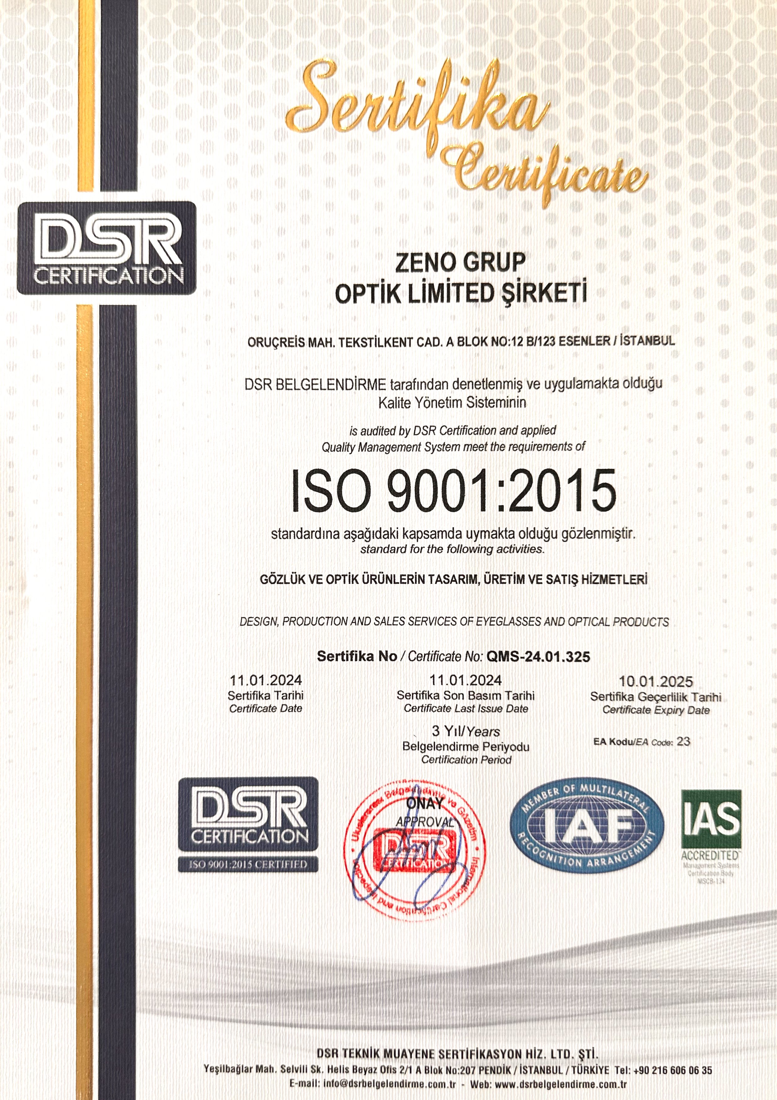 ISO 9001 : 2015 – Kalite Yönetiminde Mükemmellik
